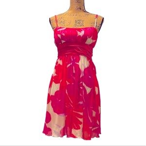 NWT City Studio Pink & White Floral Spaghetti Strap Party Dress Size S